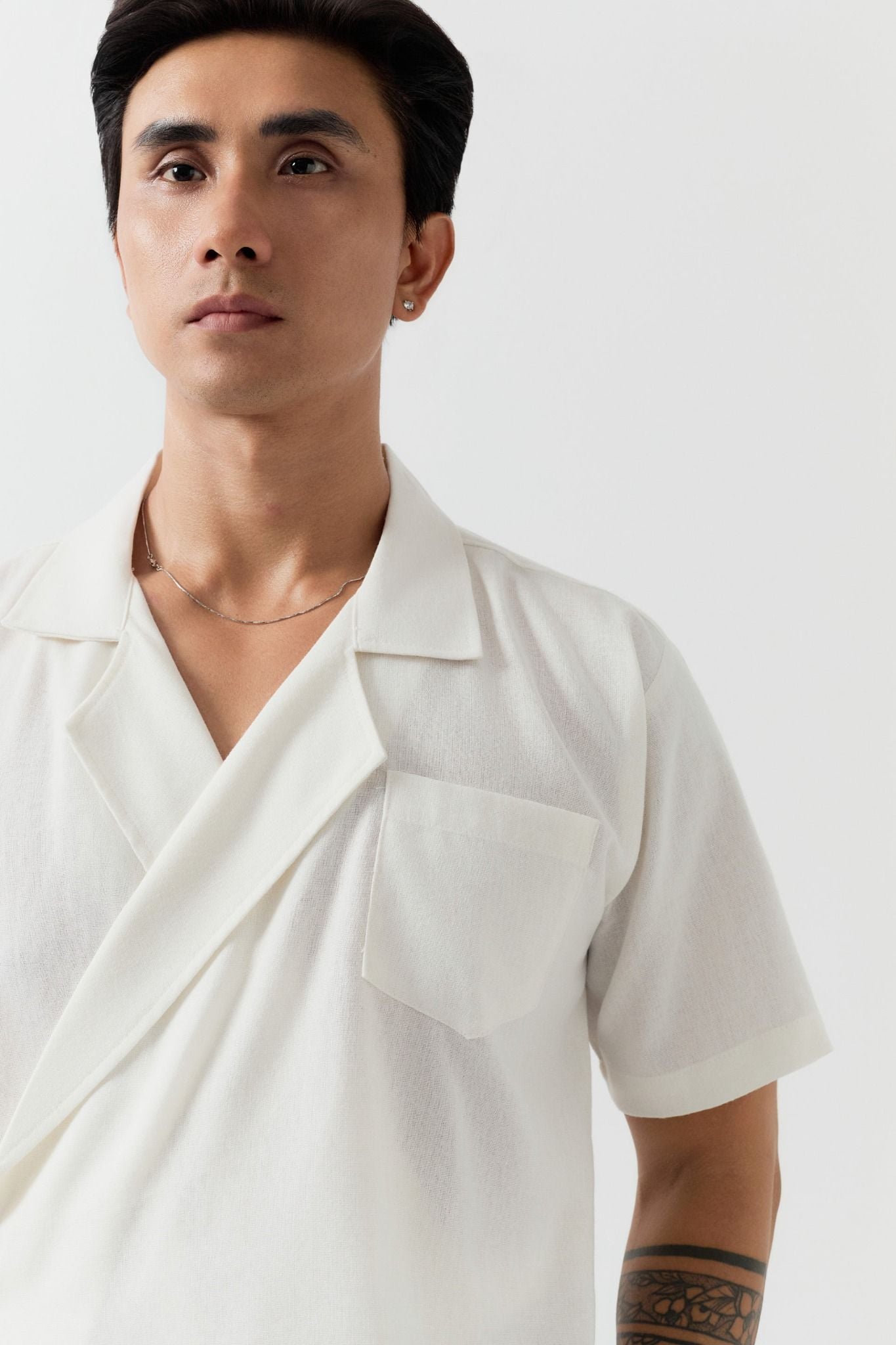 Set Wrap Shirt Long Pant Linen Relaxed