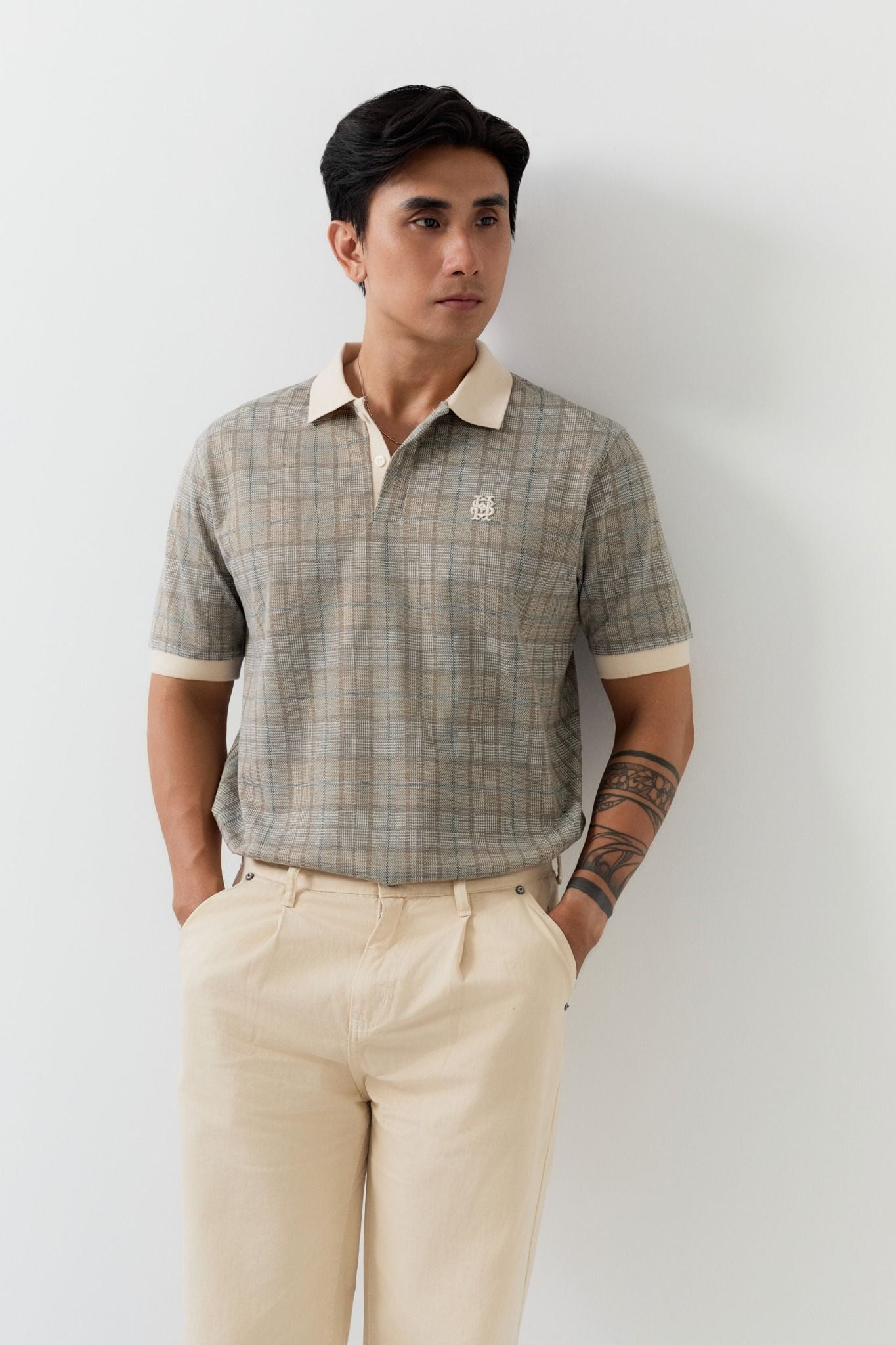 Áo Polo Glen Beige Tone