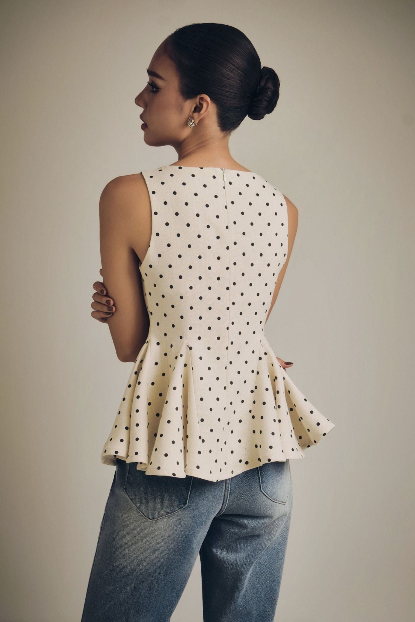 Áo Dotty Peplum Top