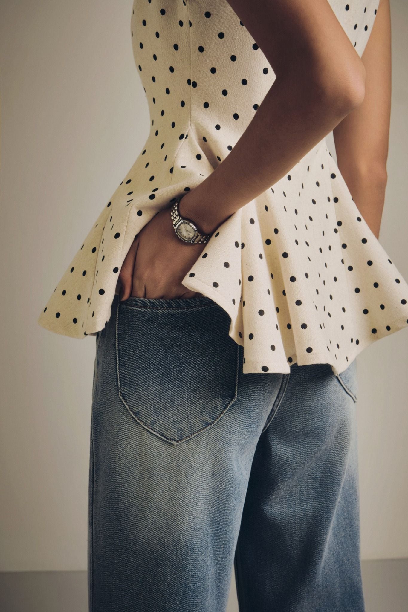 Áo Dotty Peplum Top