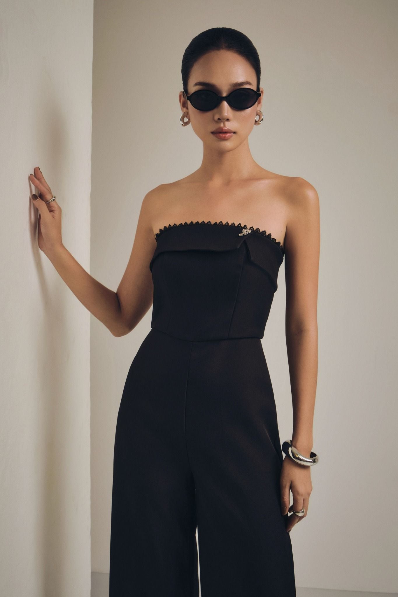  Jumpsuit Strapless Gentle Wide Leg 