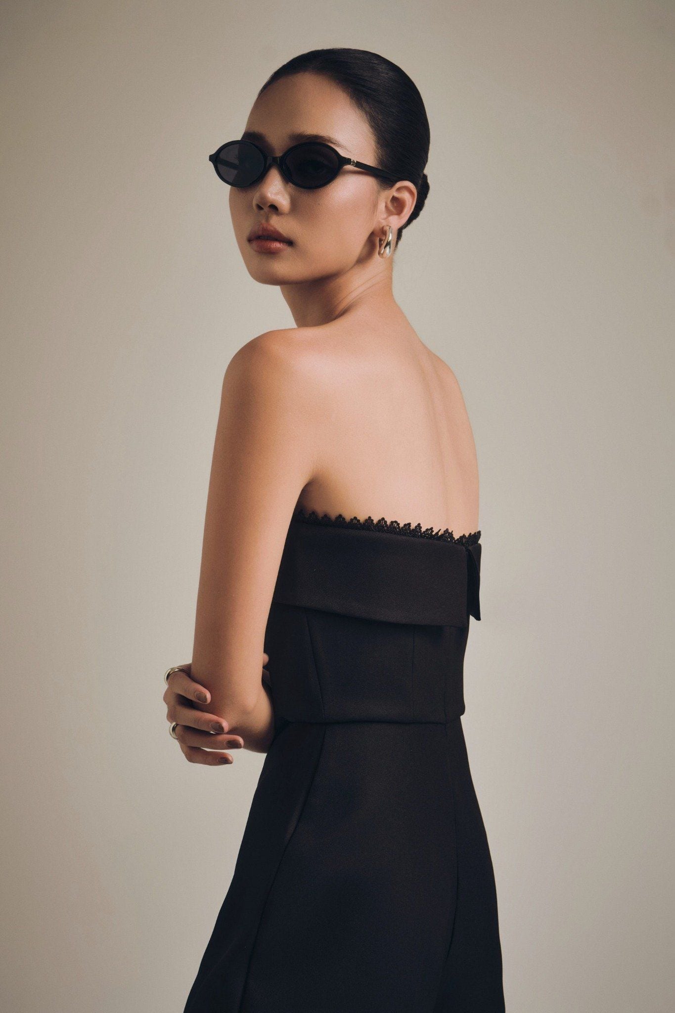 Jumpsuit Strapless Gentle Wide Leg