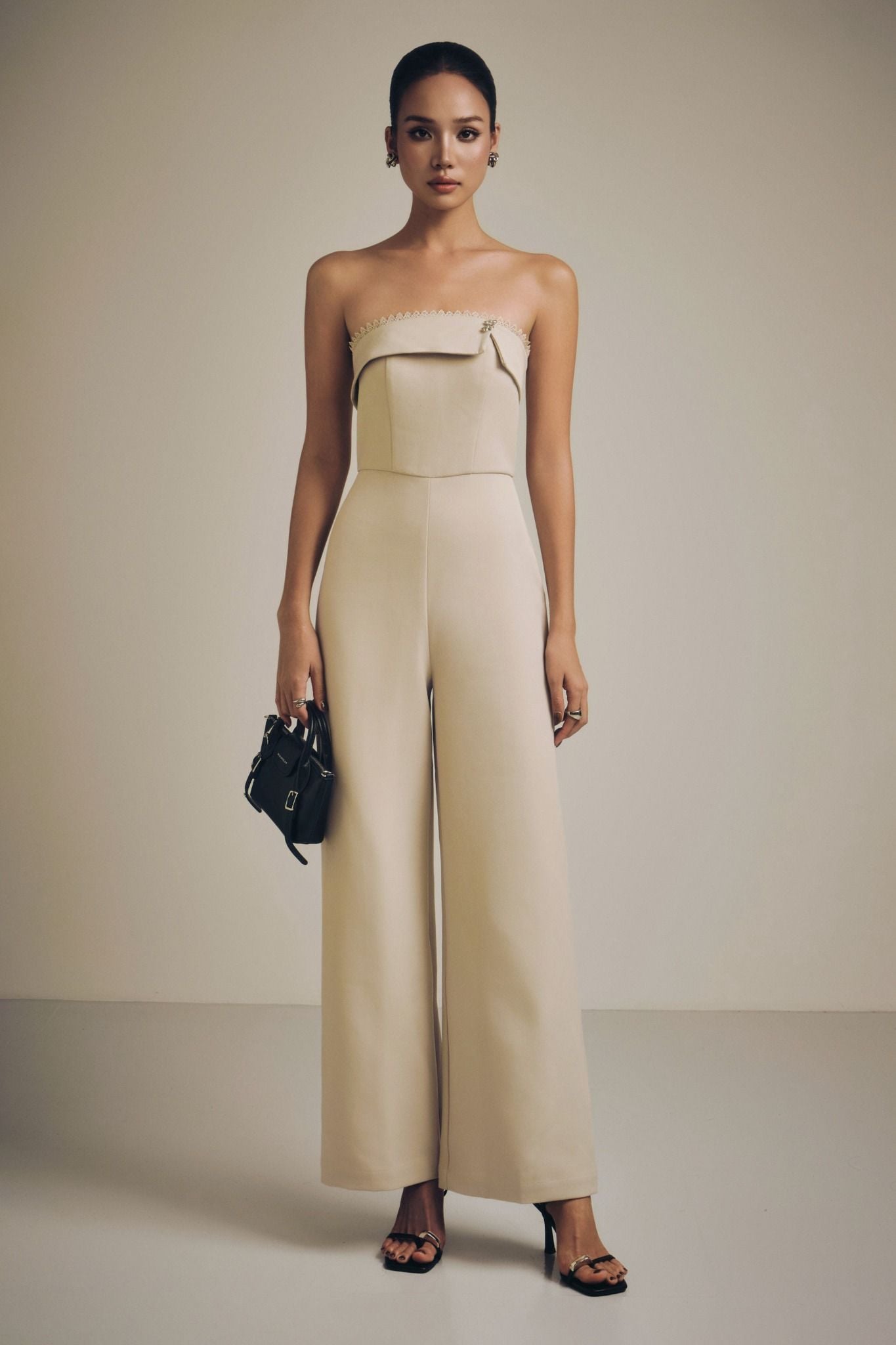  Jumpsuit Strapless Gentle Wide Leg 