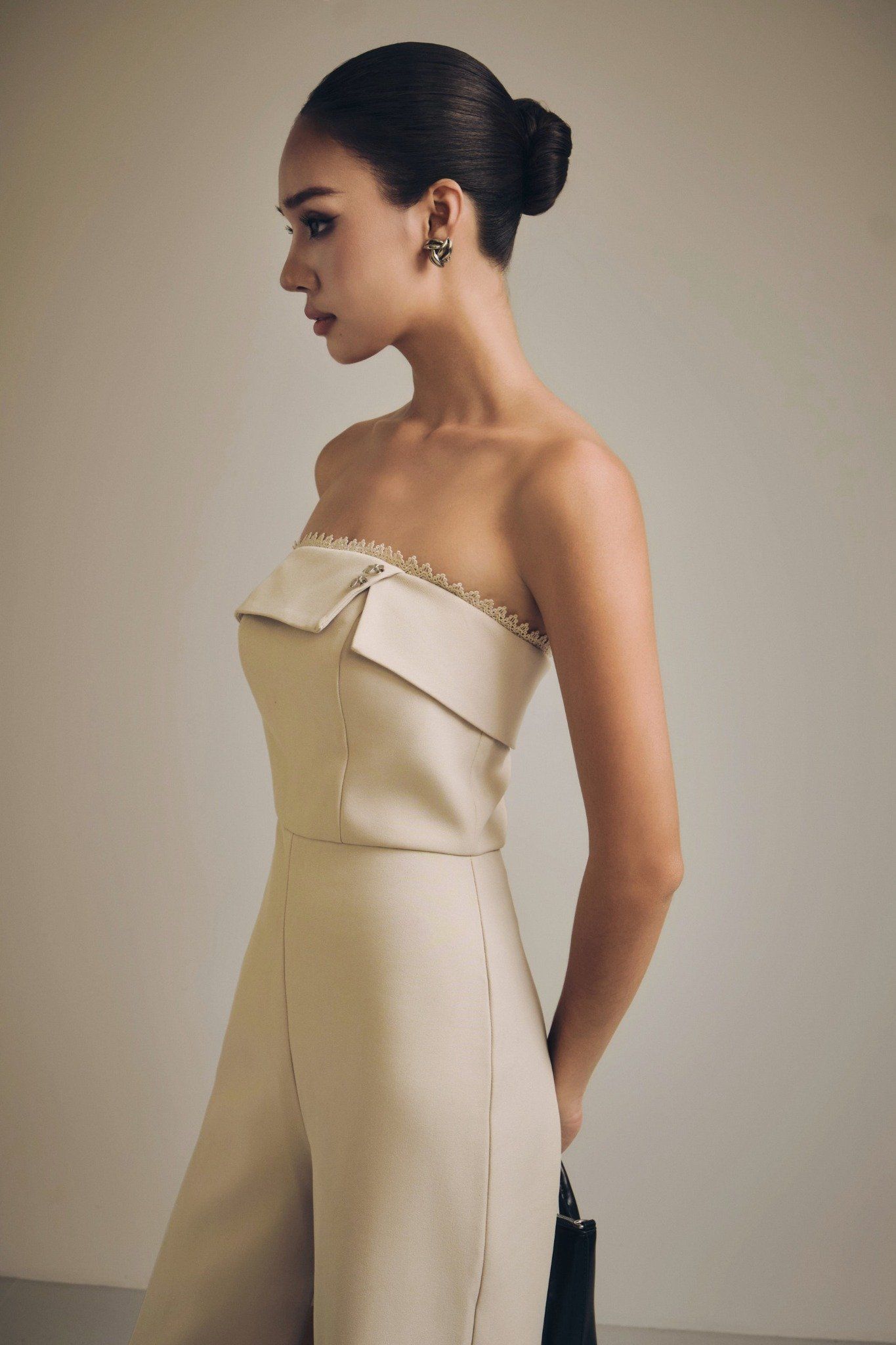 Jumpsuit Strapless Gentle Wide Leg