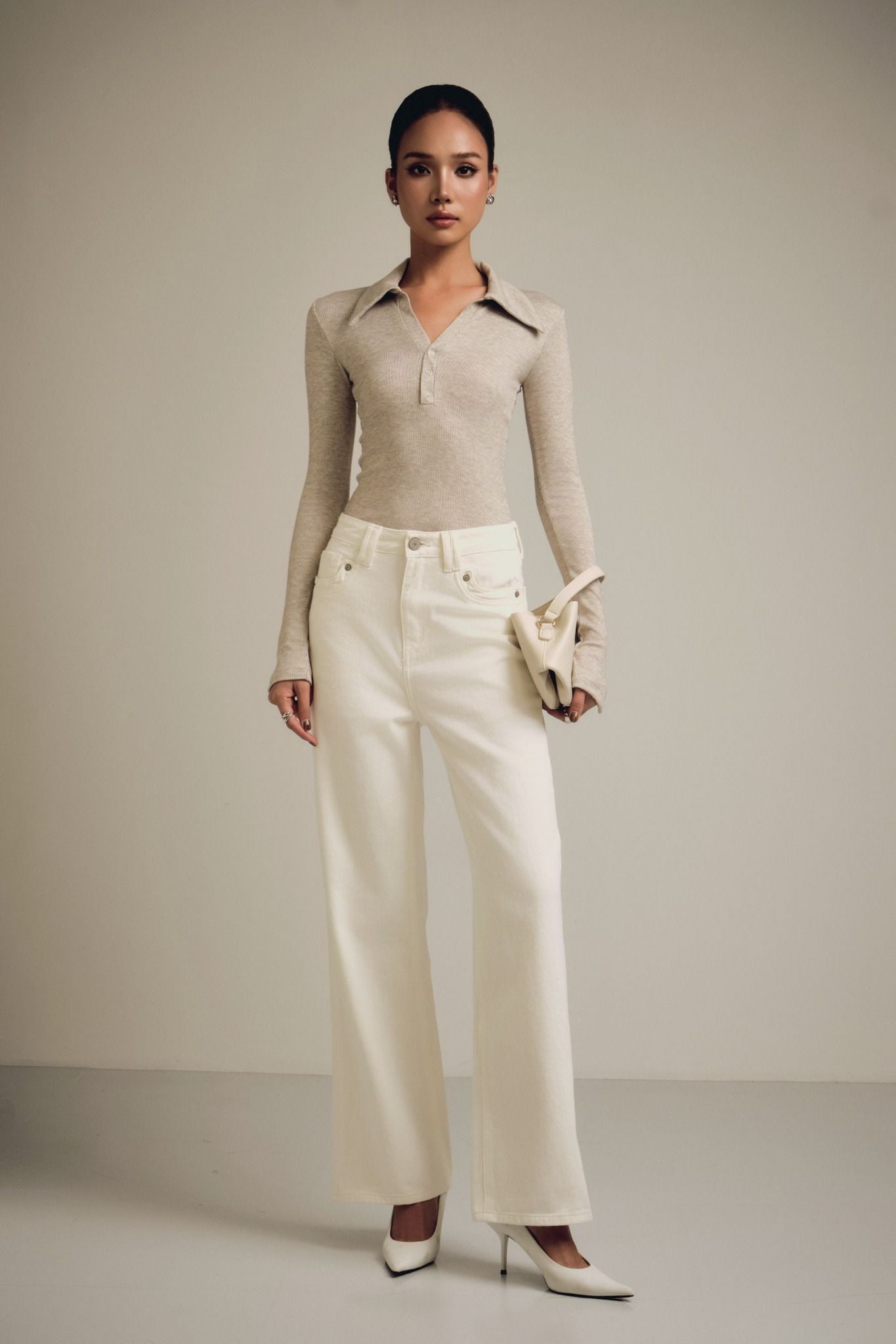  Quần Jean Straight White Basic 