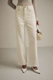 Quần Jean Straight White Basic