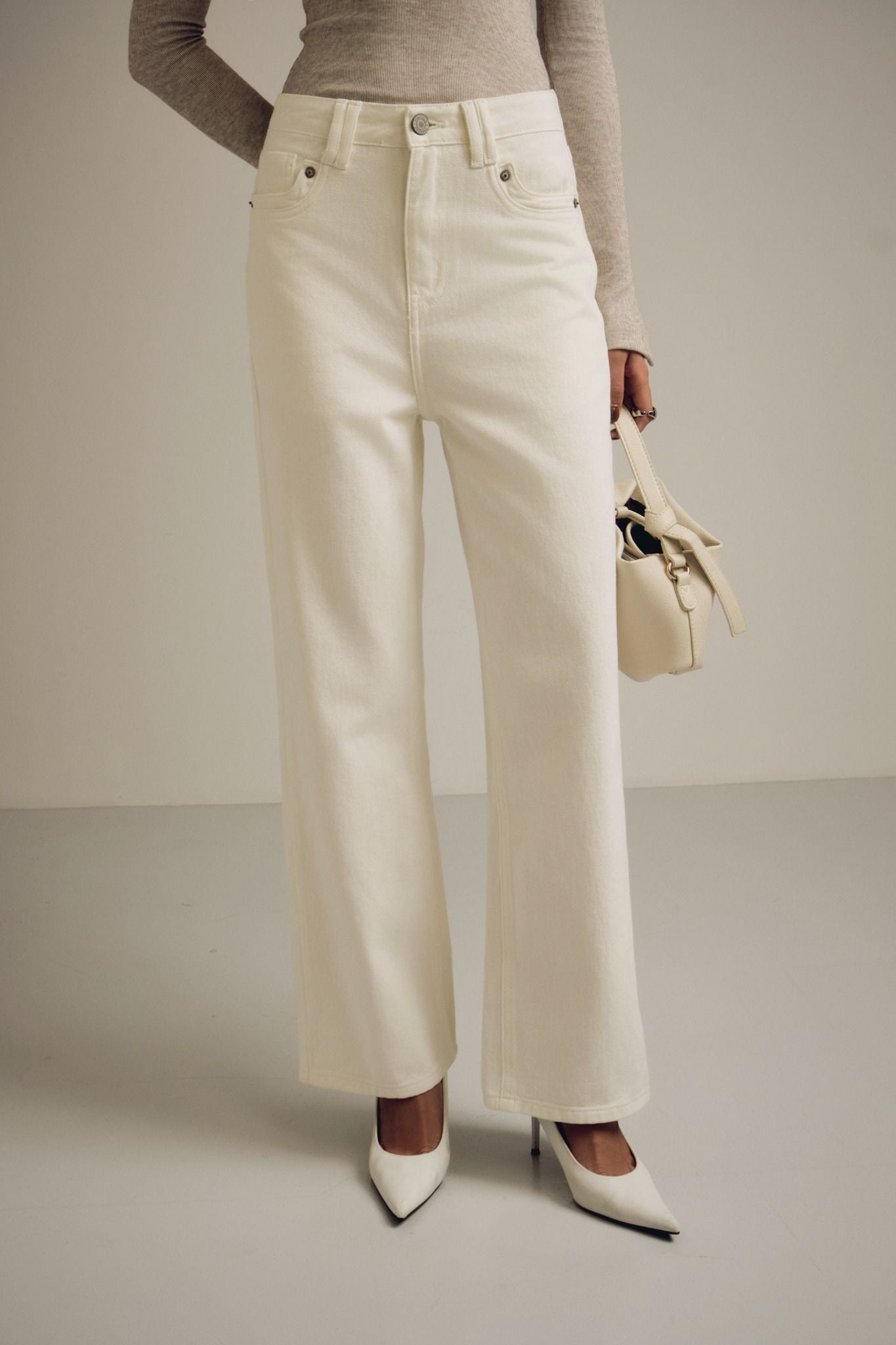  Quần Jean Straight White Basic 