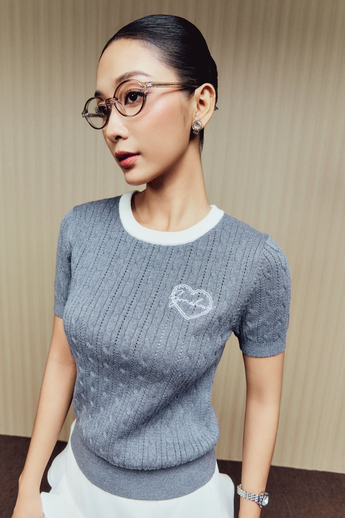 Áo Knit Blend Heart