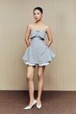 Đầm Ngắn Bowtie Chest Strapless