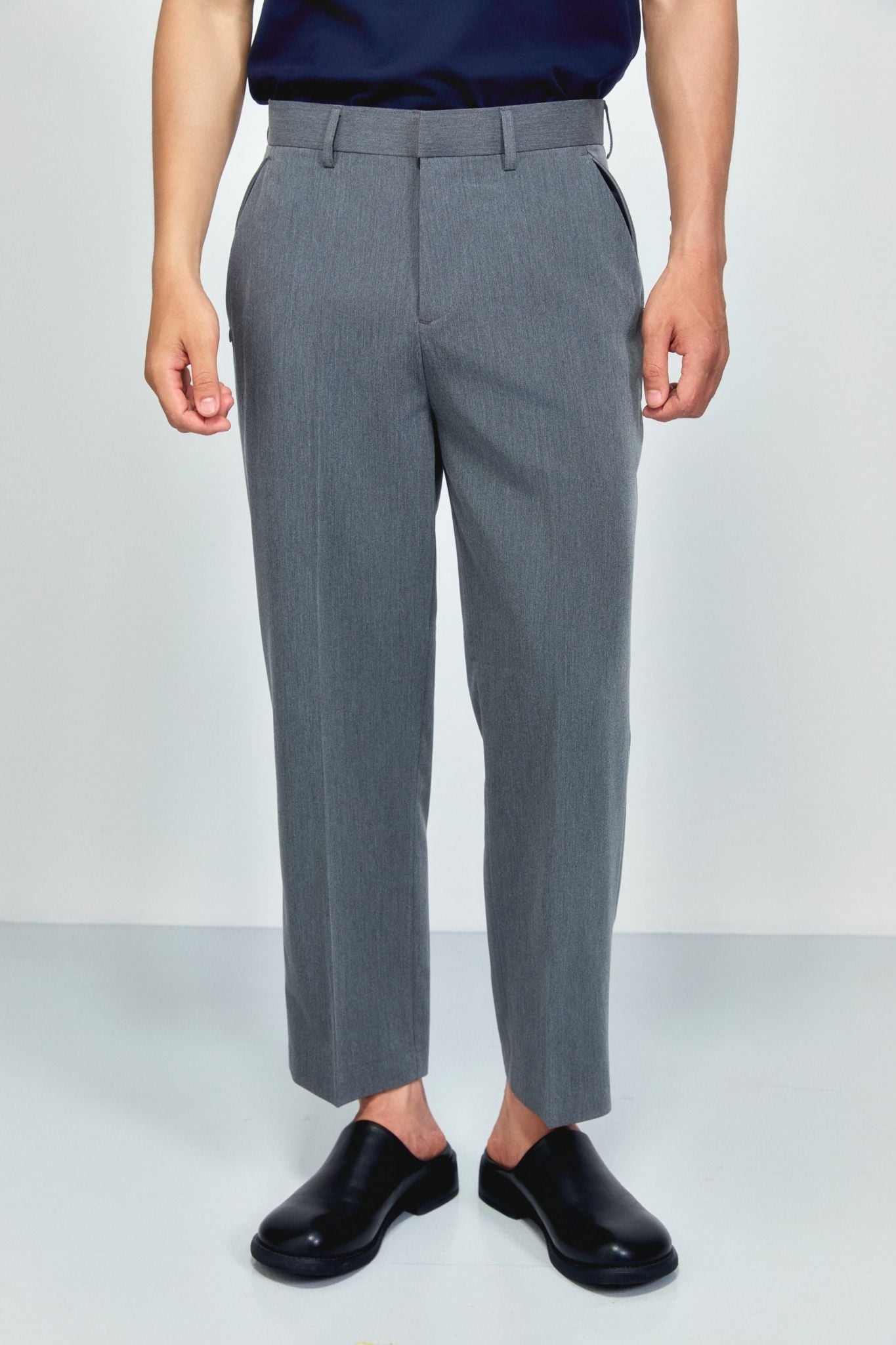 Quần Tây Cropped Zip Basic