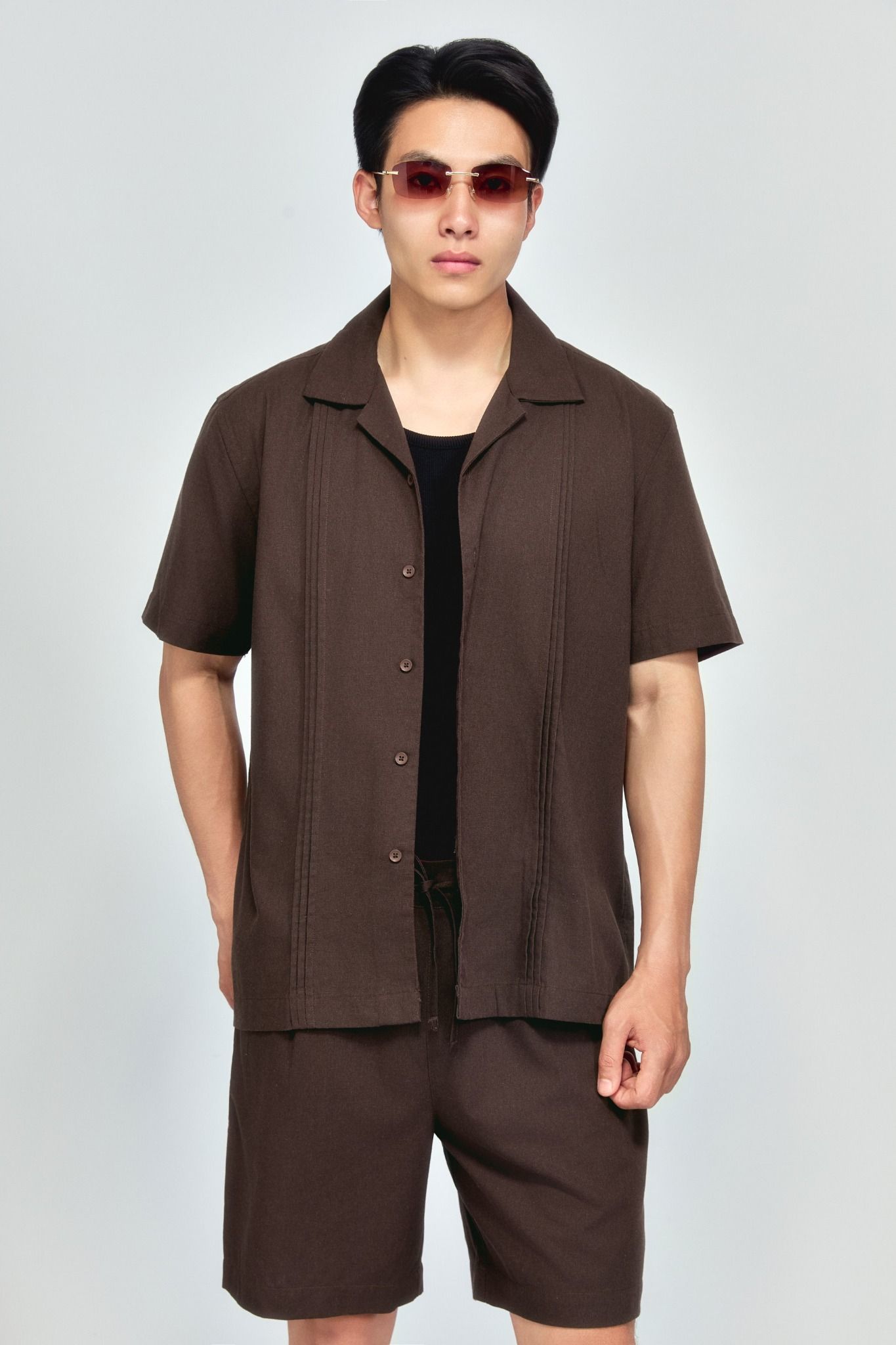 Set Cuban Shirt Short Linen Relaxed