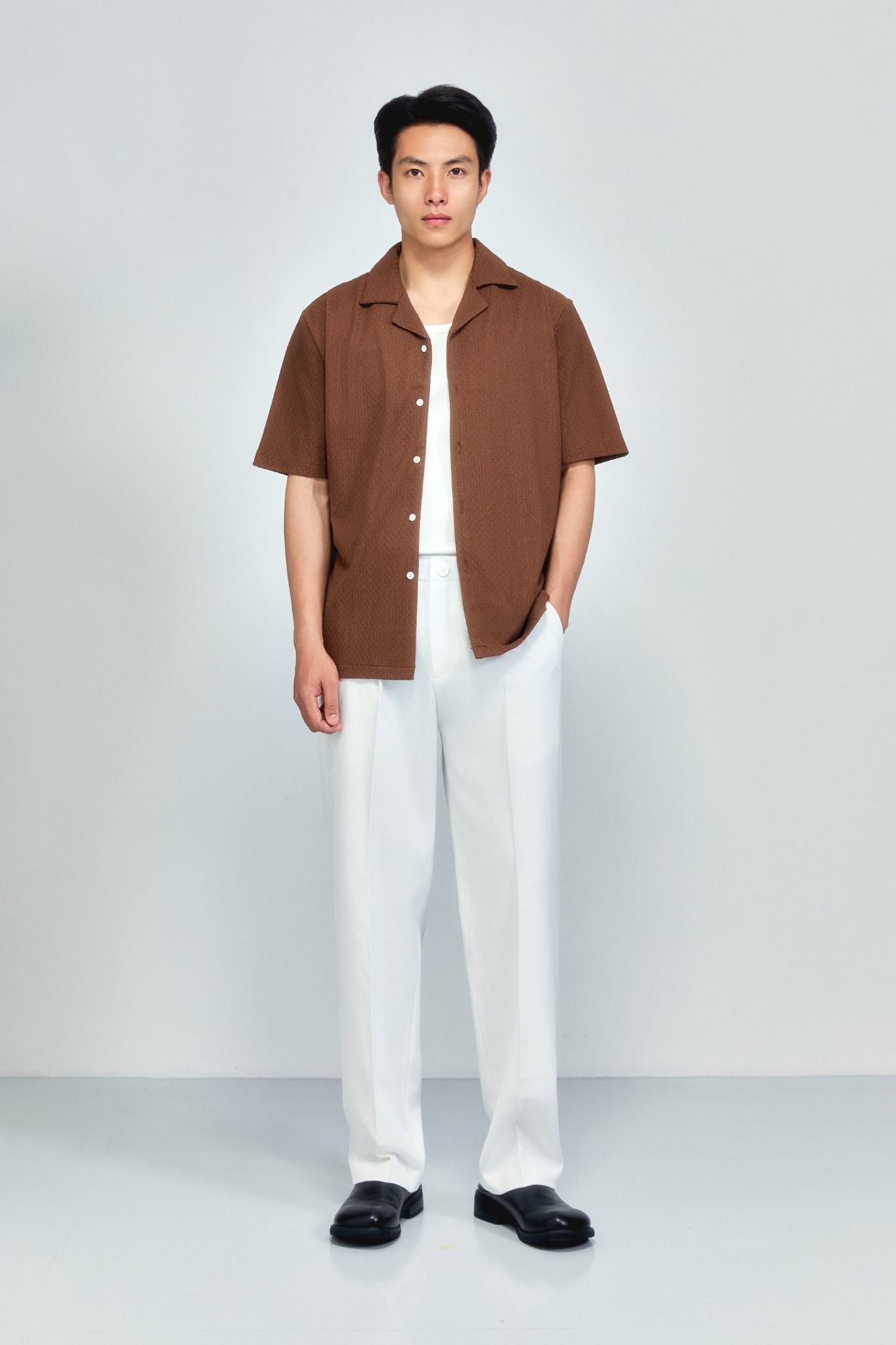 Quần Tây Straight Black White V1