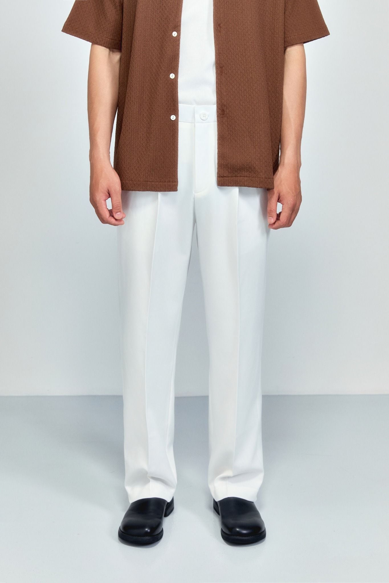 Quần Tây Straight Black White V1