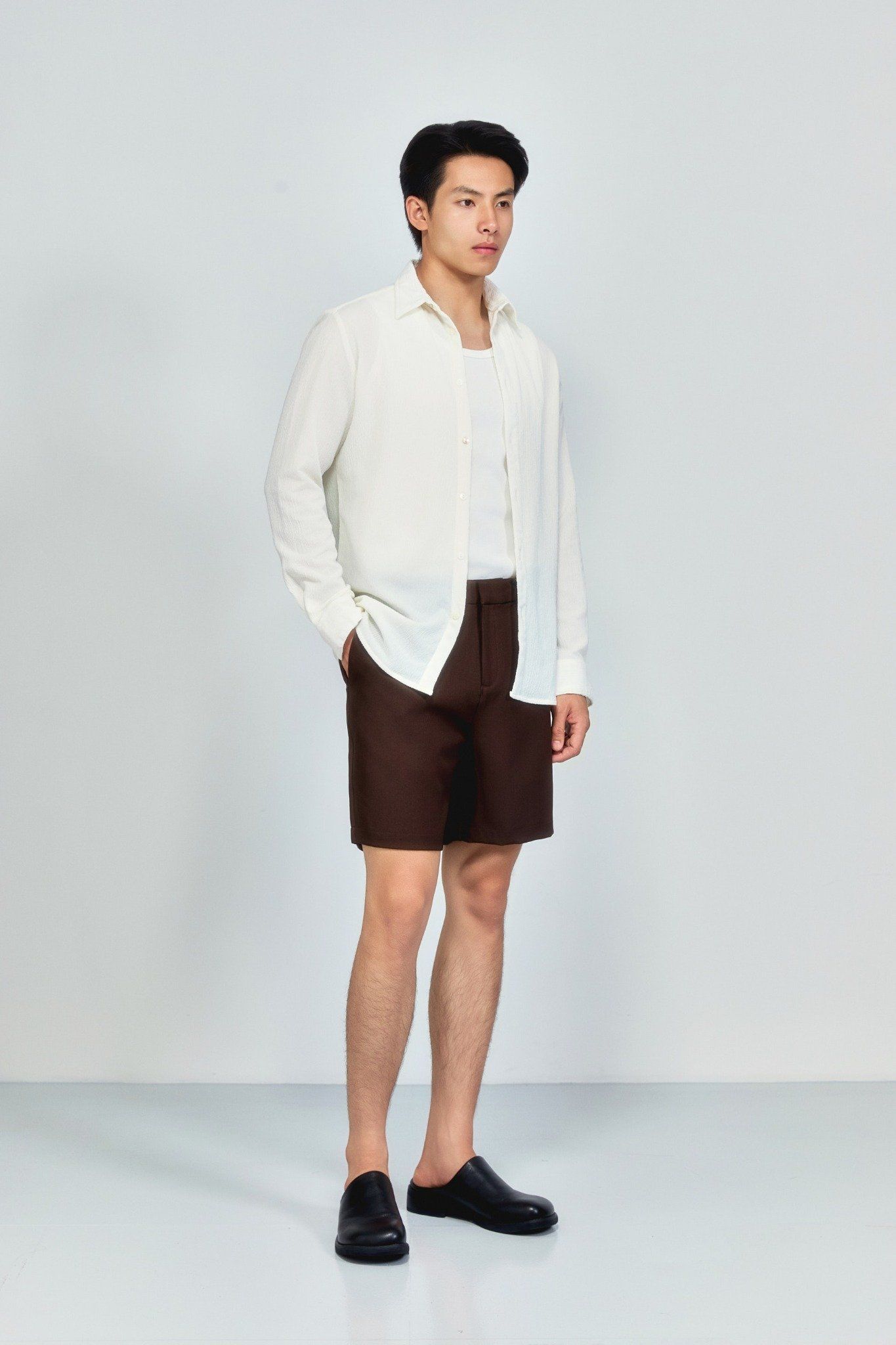 Quần Short Tây Lưng Thun Hidden Button