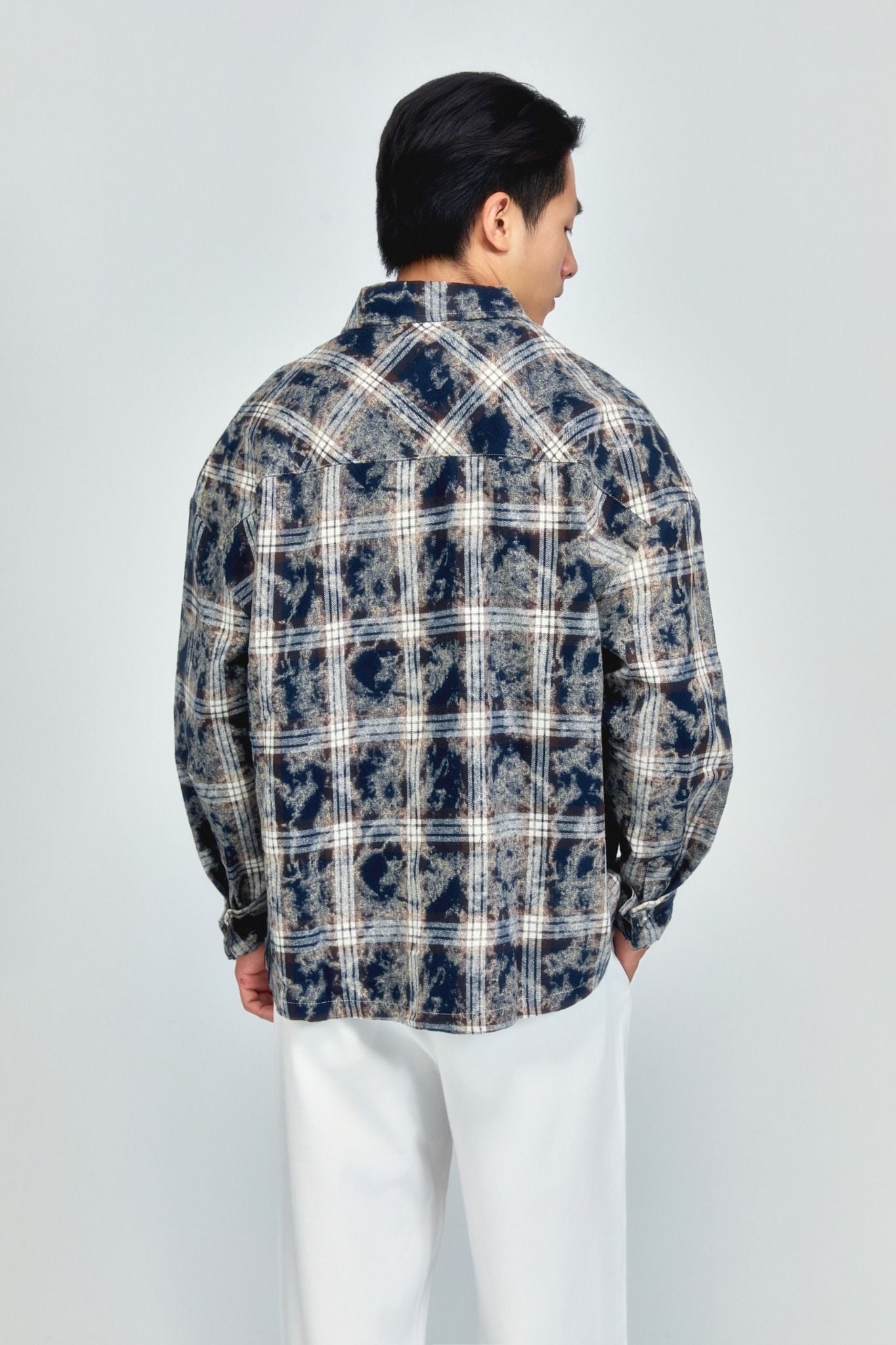 Áo Sơ Mi Oversize Flannel Thêu Logo 3D