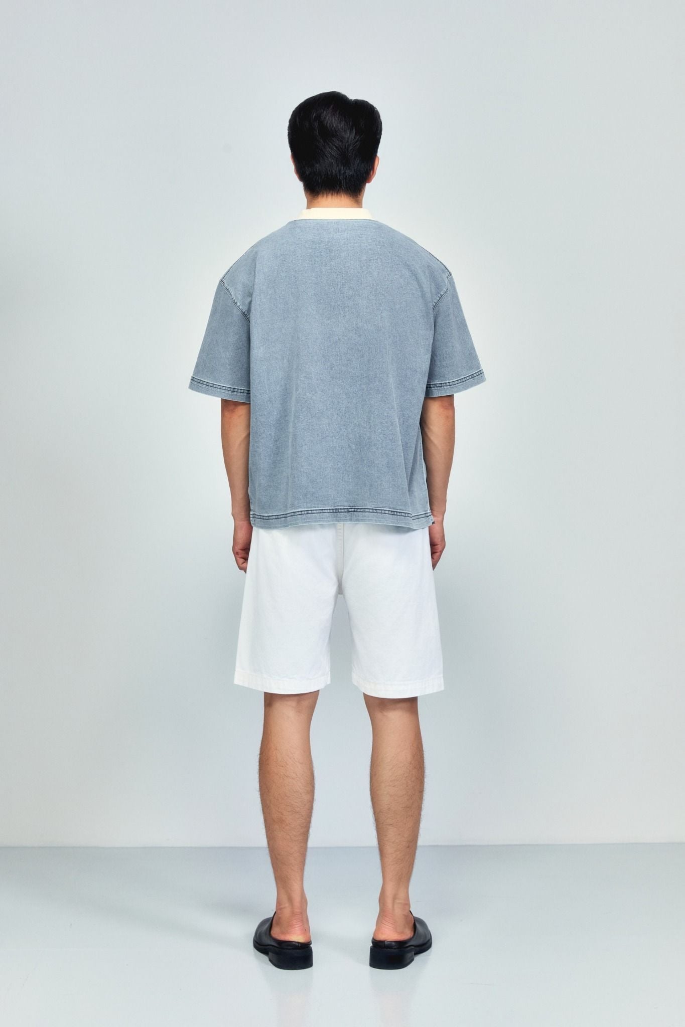 Áo Thun Boxy Denim Bleach Wash