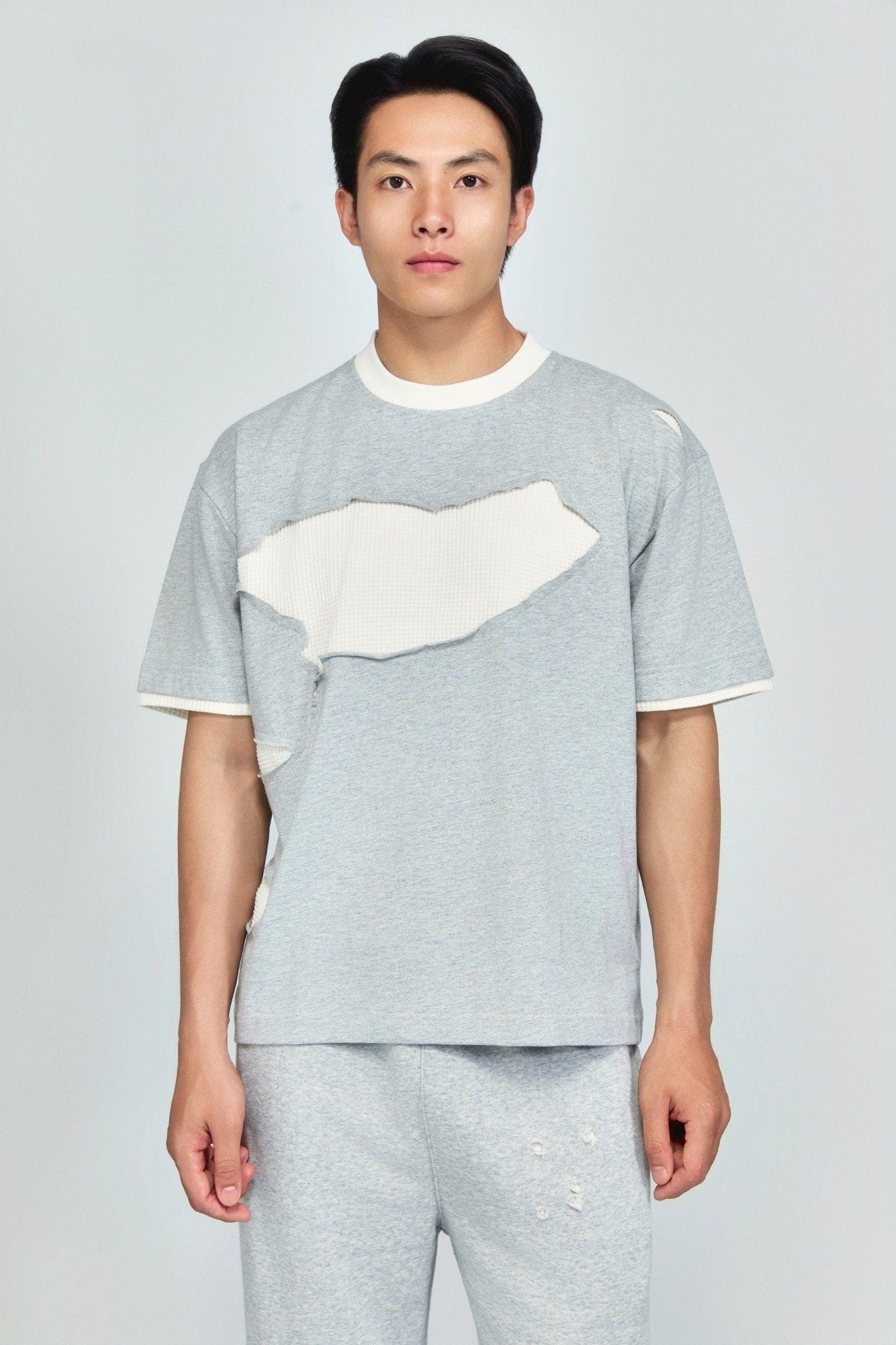 Set The Distressed T-shirt Short