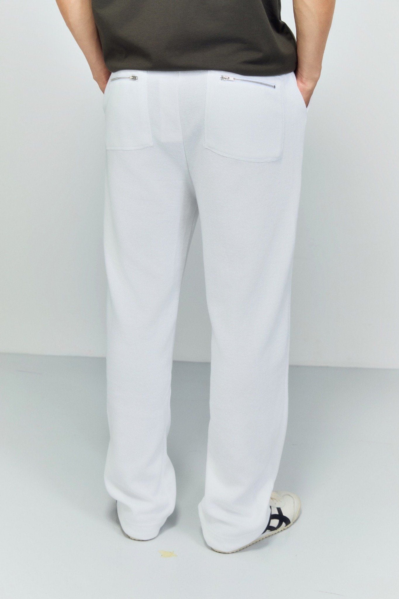 Quần Dài Relaxed Pique Caro Zipper