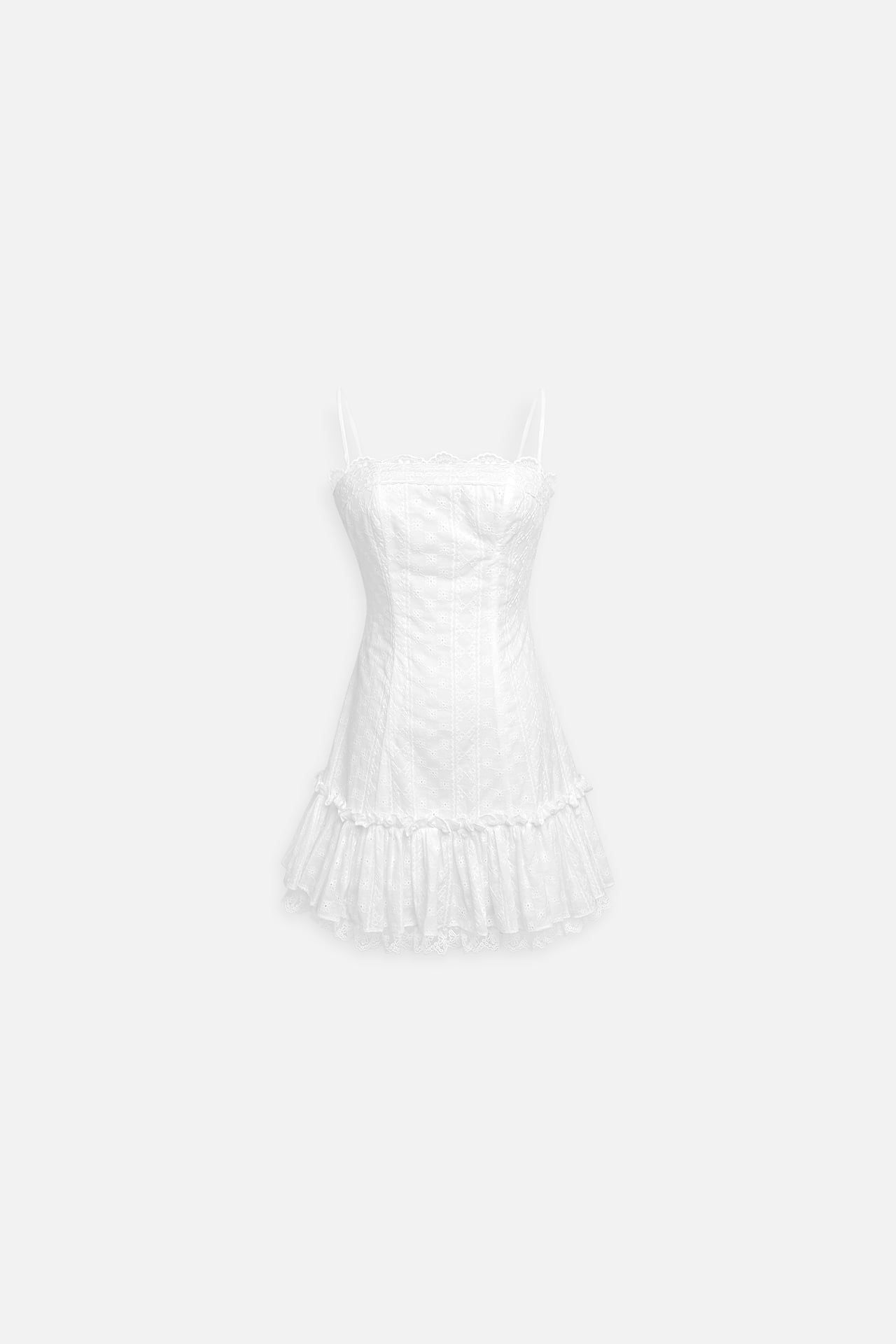 Đầm Ngắn Hai Dây Phối Ren Elara Eyelet Dress
