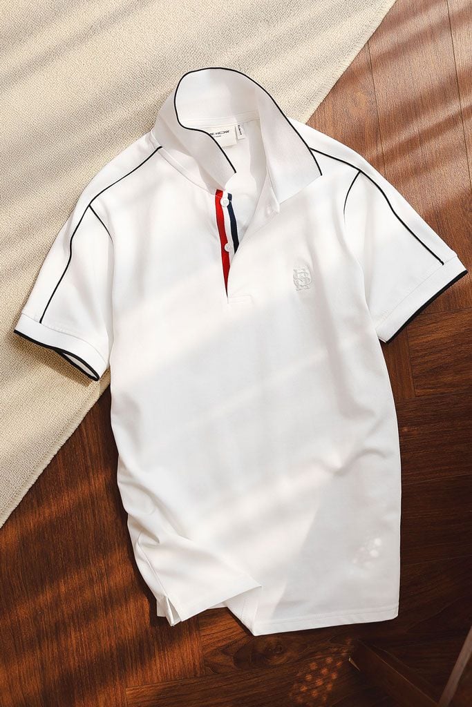 Áo Polo Slimfit Minimal Line White