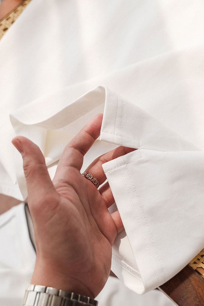 Áo Polo Slimfit Minimal Line White