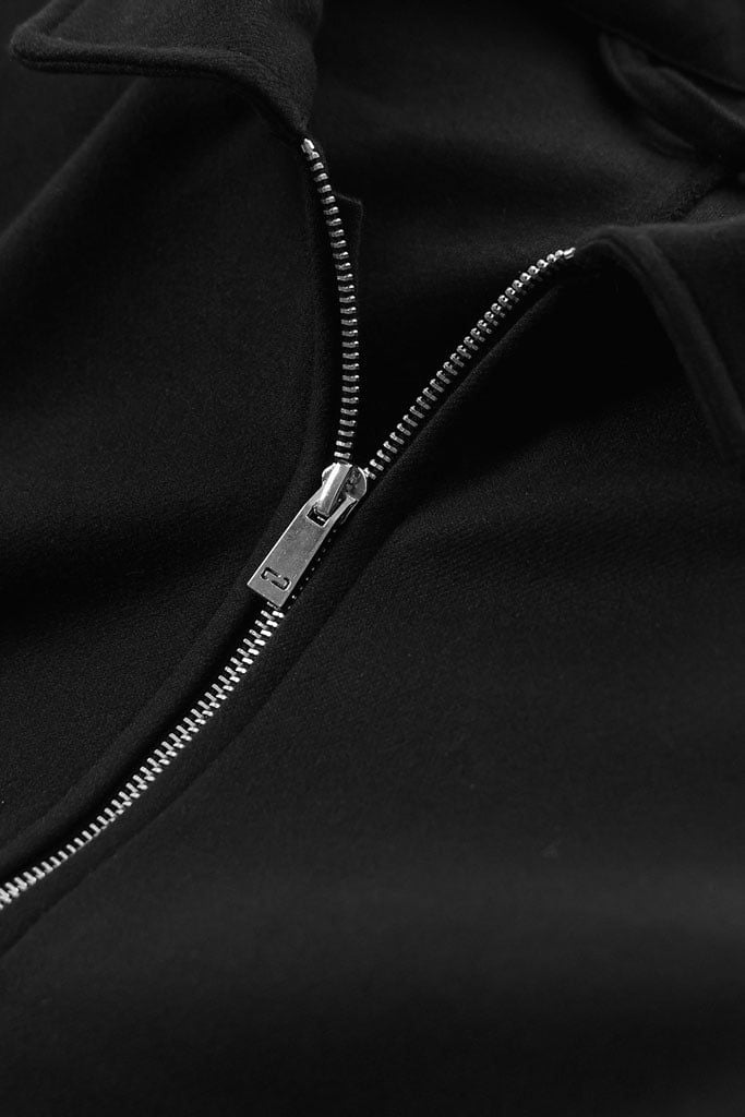 Áo Khoác Dạ Relaxed Zipper Basic
