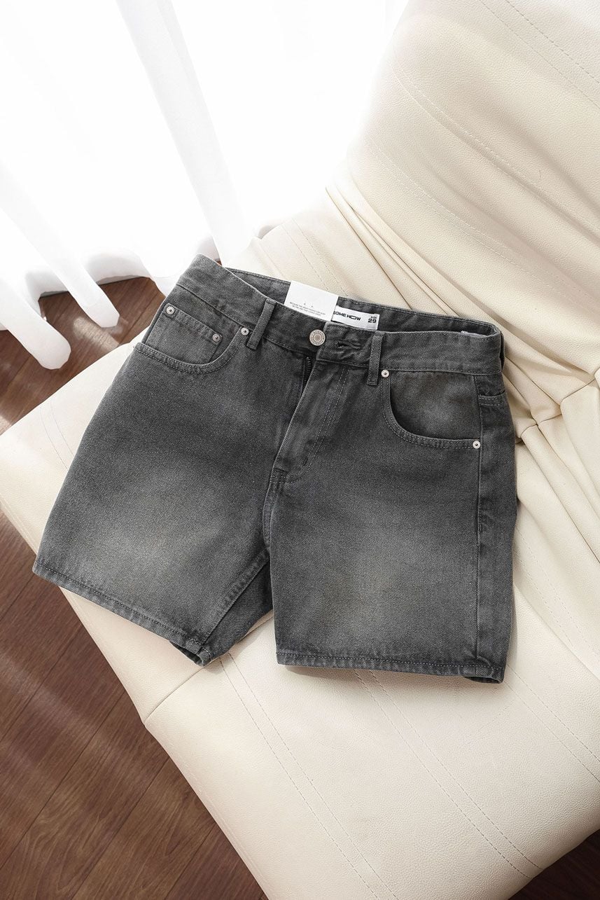 Quần Short Straight Jean Distress Casual Gray V1