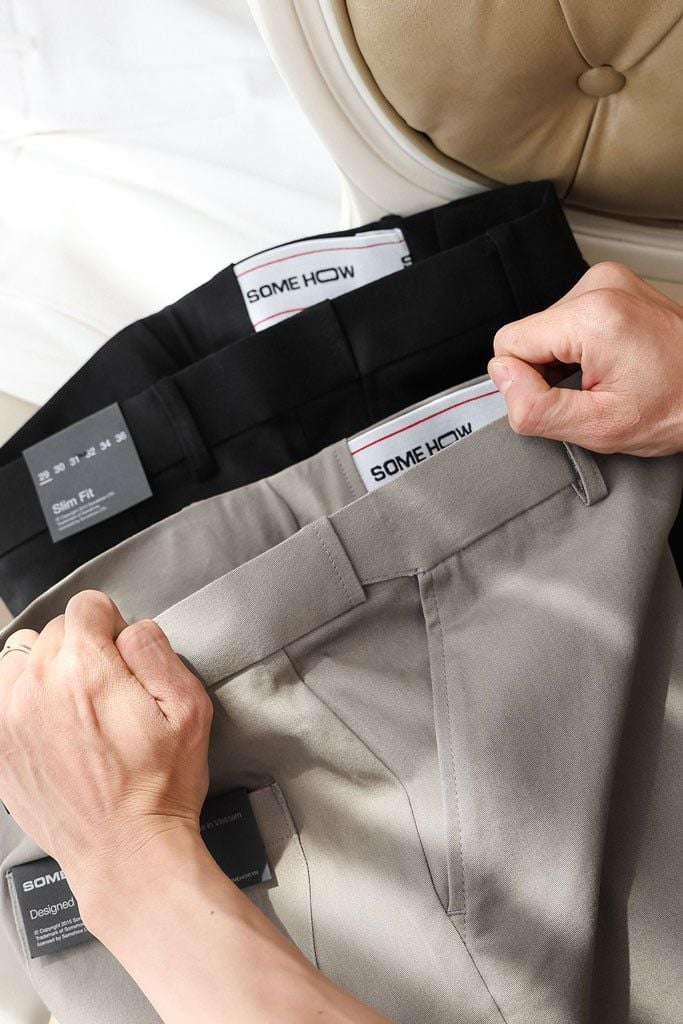 Quần Short Slimfit Khaki Elas Basic