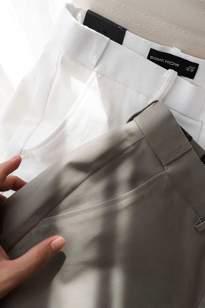 Quần Short Slimfit Khaki Elas Basic