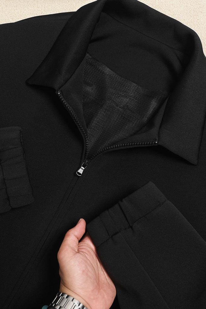 Áo Khoác Boxy Nỉ Black Gray