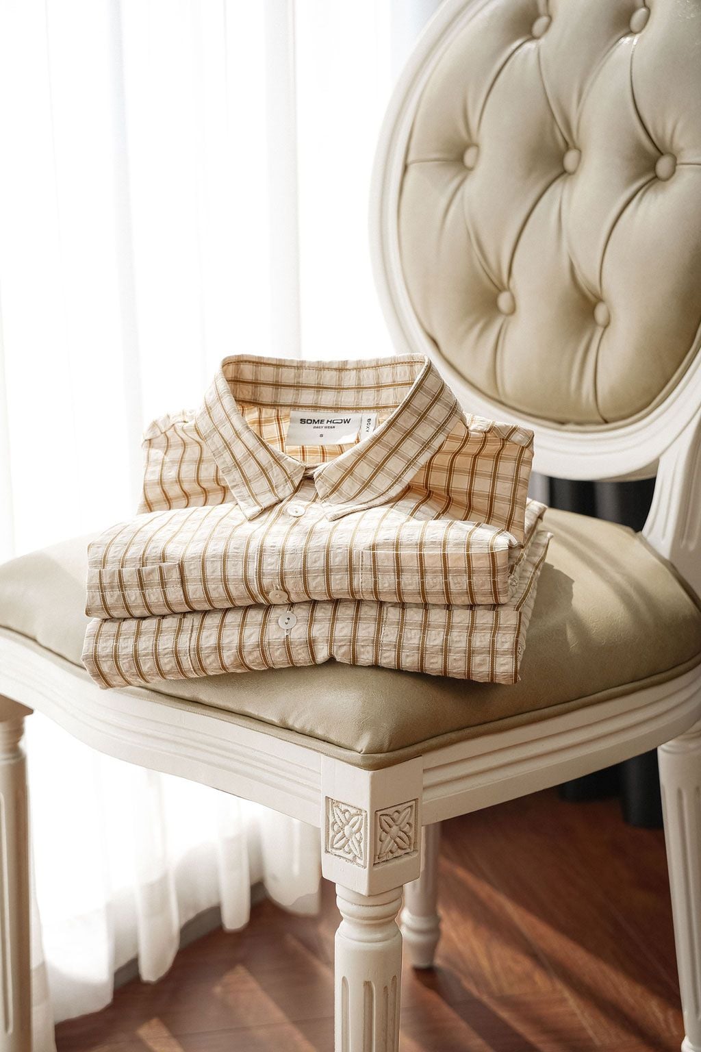 Áo Sơ Mi Boxy Sand Check