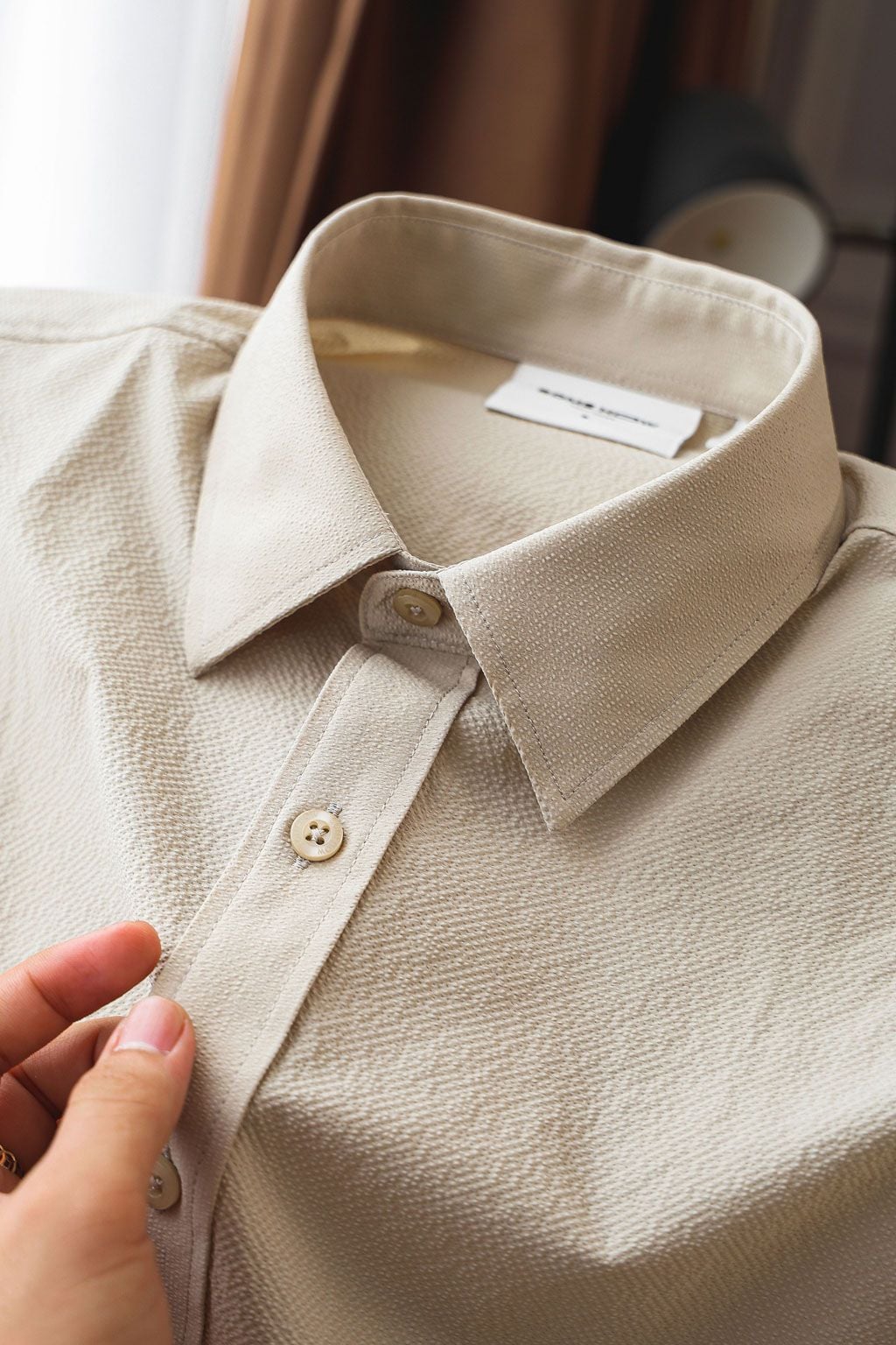 Áo Sơ Mi Relaxed Beige Gray
