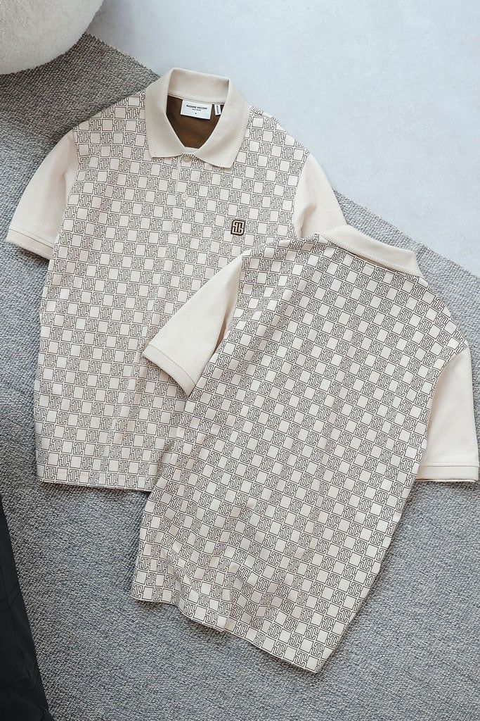 Áo Polo Regular In Pattern Brown