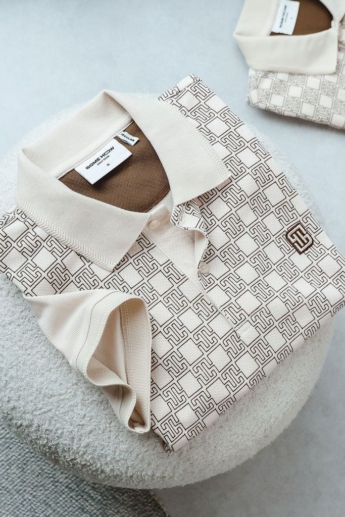 Áo Polo Regular In Pattern Brown