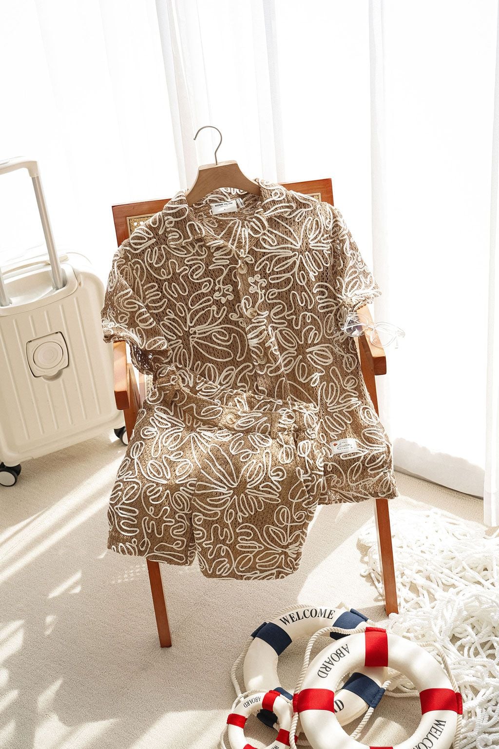 Set Shirt Short Relaxed Terra Line Art Blend