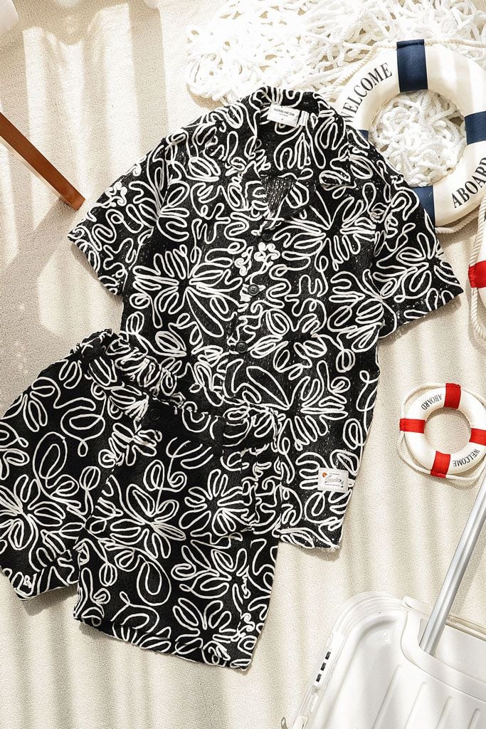 Set Shirt Short Relaxed Terra Line Art Blend