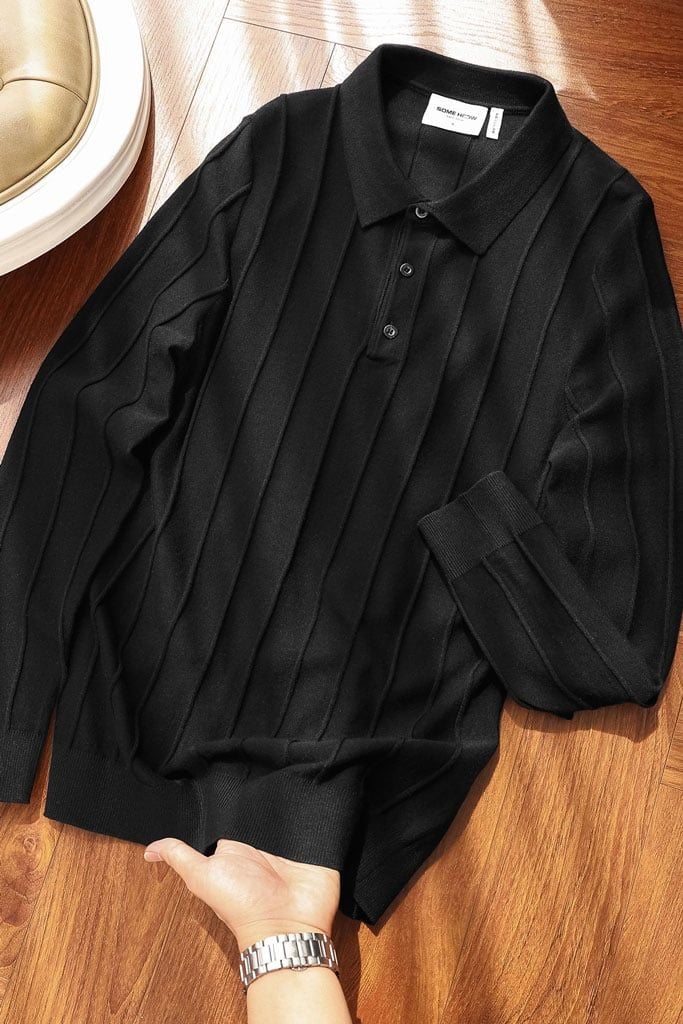 Áo Polo Tay Dài Knit Column