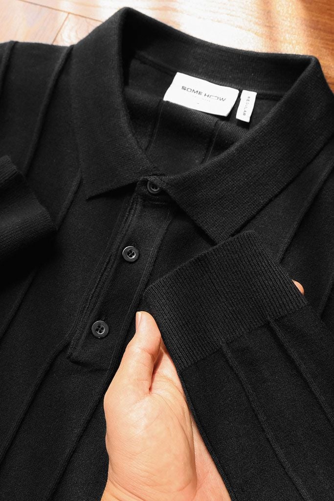 Áo Polo Tay Dài Knit Column