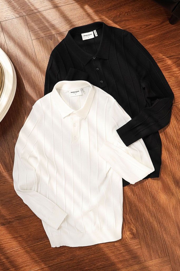  Áo Polo Tay Dài Knit Column 