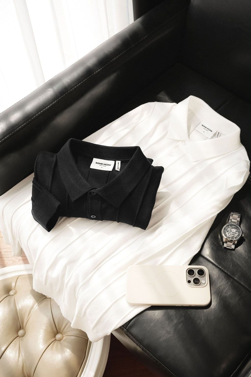 Áo Polo Tay Dài Knit Column