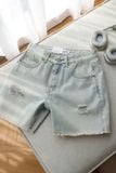 Quần Short Straight Jean Distress Bright Wash V1