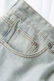 Quần Short Straight Jean Distress Bright Wash V1