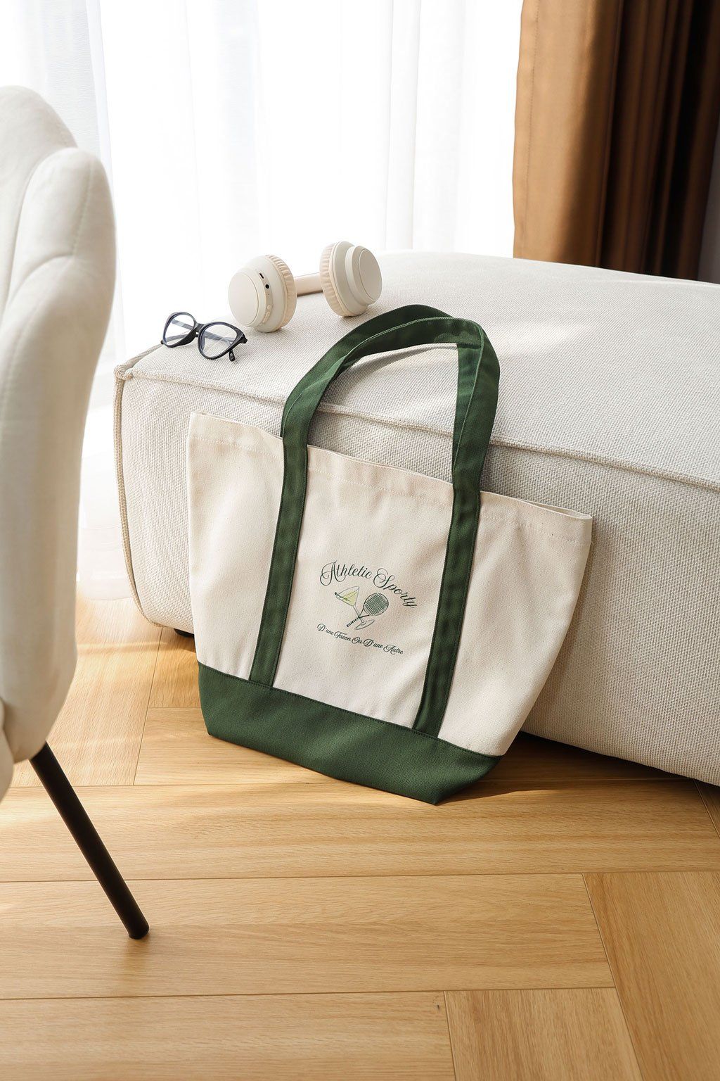 Túi Tote Athletic Sporty Beige Green