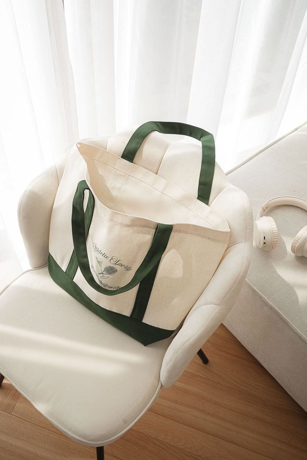 Túi Tote Athletic Sporty Beige Green