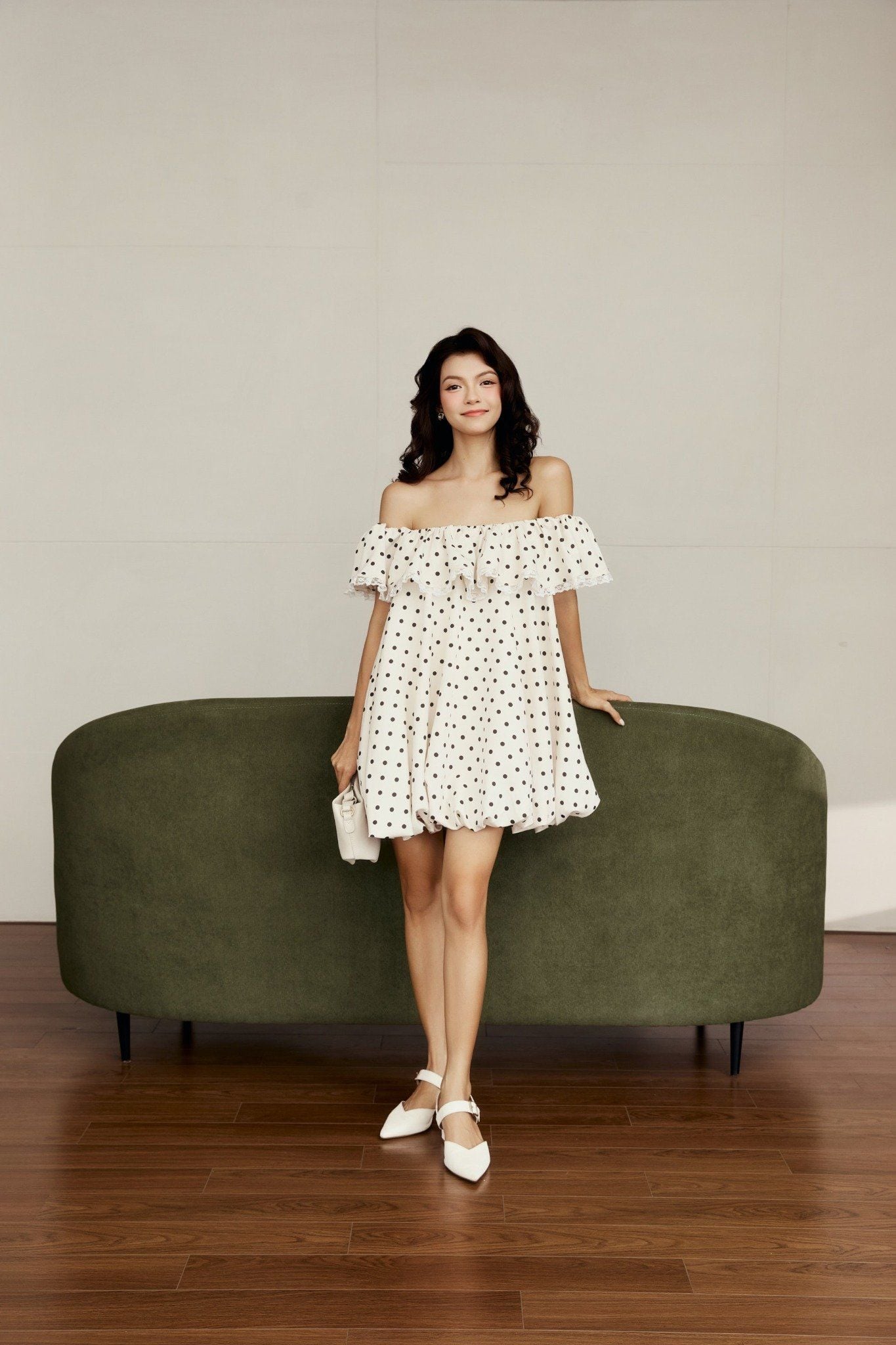 Đầm Ngắn Polka Bloom Romper