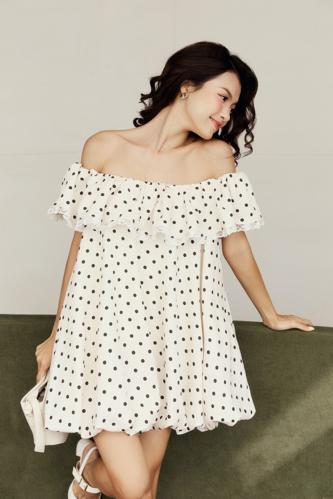 Đầm Ngắn Polka Bloom Romper