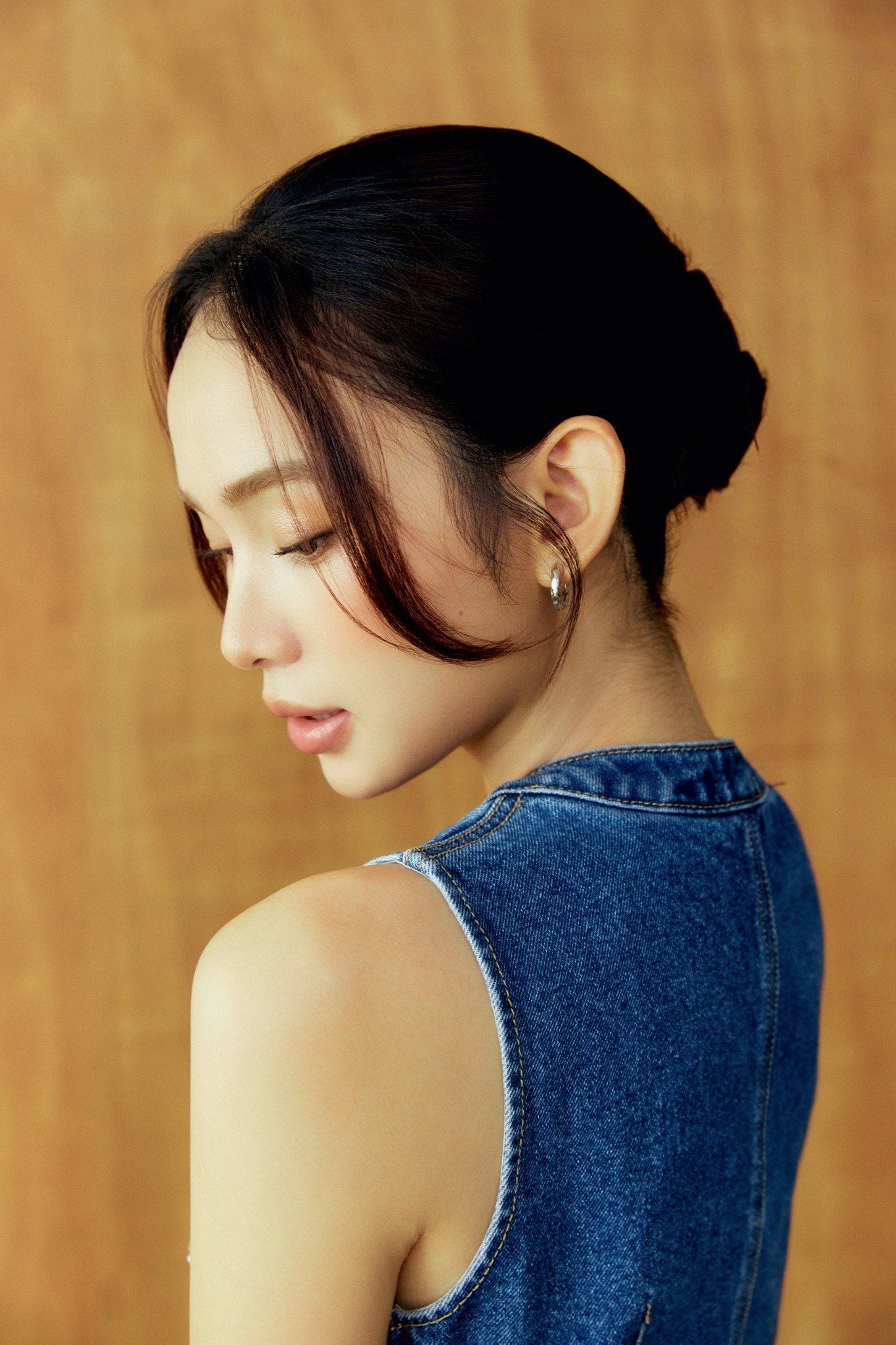 Áo Sleeveless Denim Snap