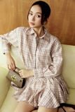 Đầm Ngắn The Checked Shirt Neck