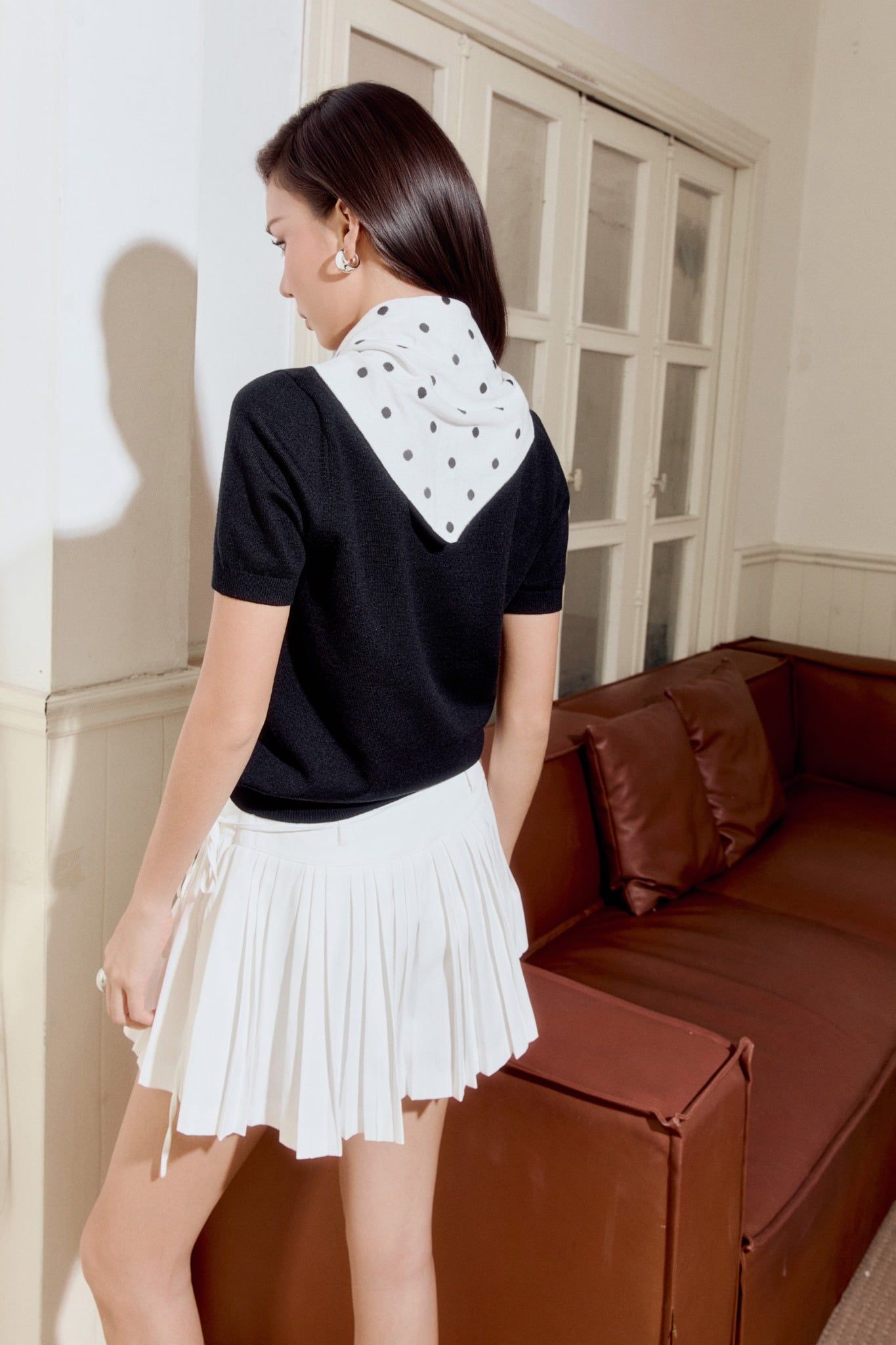 Set Áo The Drape Detail Knit - Khăn Tam Giác