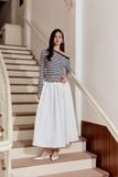 Áo Thun Tay Dài Striped Off Shoulder
